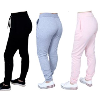 Calça Feminina Moletom Grossa Flanelada Com Bolso