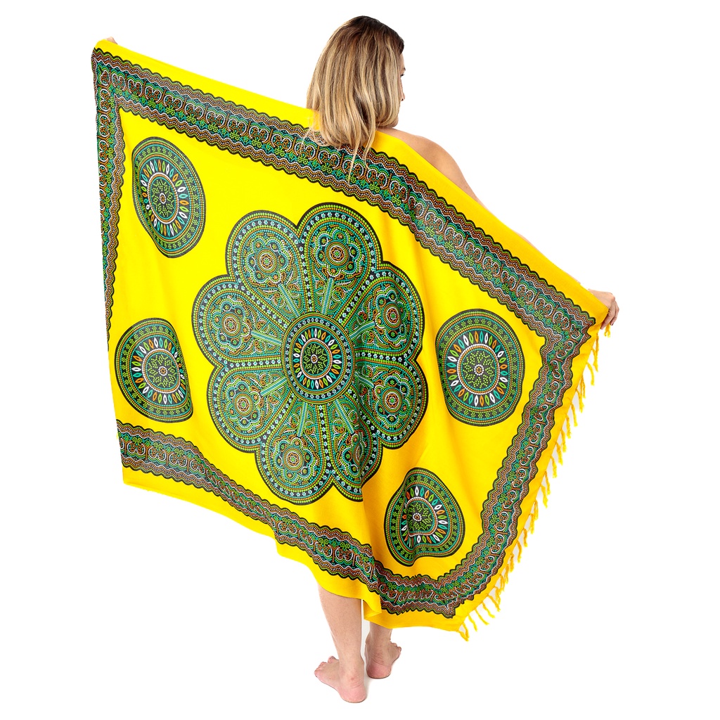 Canga De Praia Grande Viscose Mandala Indiana Alta Qualidade em Oferta na Shopee