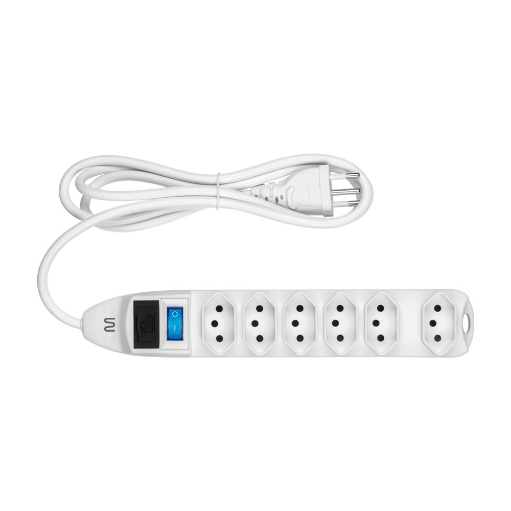 Filtro De Linha Multi 6 Tomadas Linear 36cm Branco - WI222 - Home Appliances