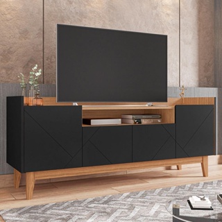 Rack Sala Adria para TV até 60 Polegadas c/ Pés de Madeira em Oferta na Shopee