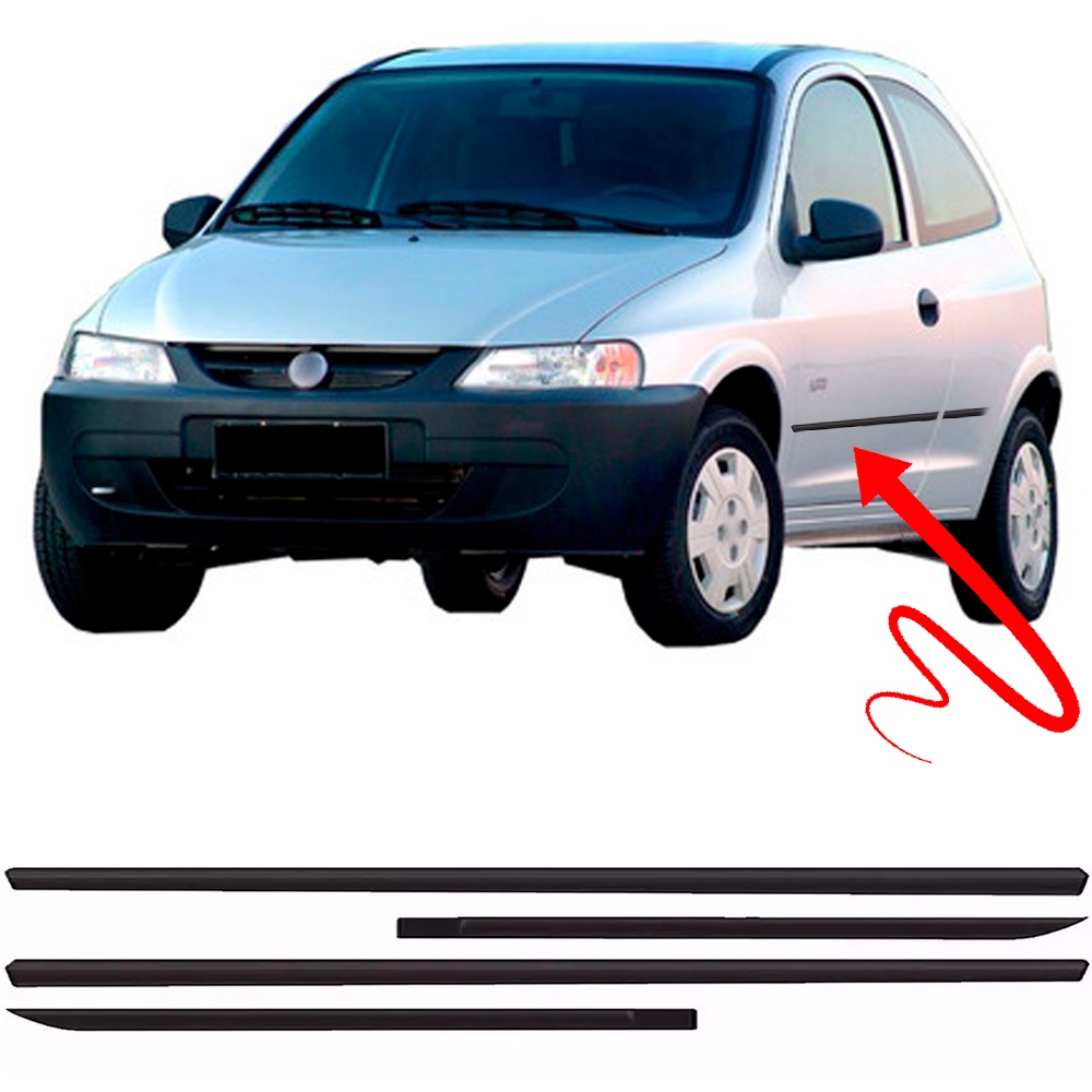 Friso Lateral Celta 2 Portas Até 2005 Modelo Original Preto em Oferta na Shopee