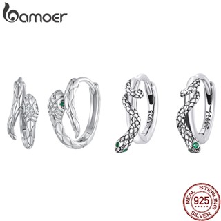 Bamoer 925 Prata Um Par De Brincos De Moda Cobra Earbuckle Presentes Para Mulheres BSE818