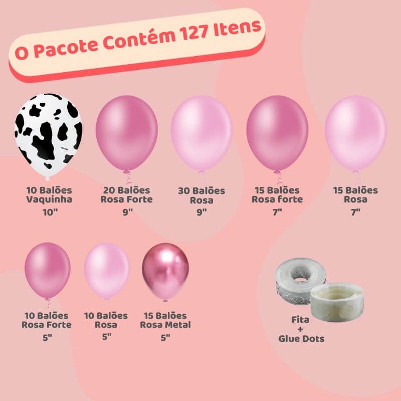 Arco Desconstruído Fazendinha Menina Rosa Balões Bexigas Fita Fácil em Oferta na Shopee