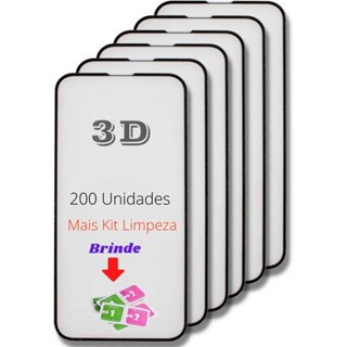 KIT PELICULA DE VIDRO 3D/9D 200 UNIDADES VARIOS MODELOS