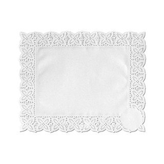 Toalha Papel Rendado Retangular - 100 Unidades (Branco) - Enfeites - Decoração - Toalhas de Mesa - Festas