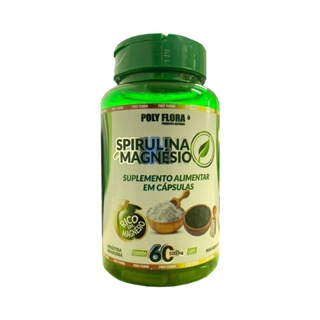 Spirulina 500mg 60 cápsulas - Poly Flora em Oferta na Shopee