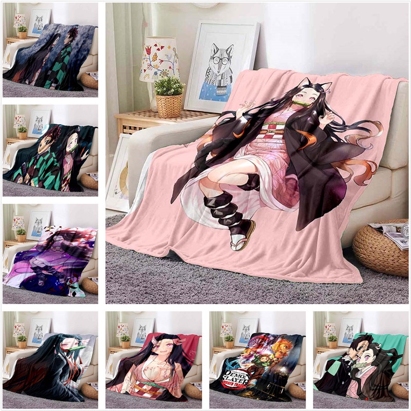 Anime Dois-Dimensional Caçador De Demônios Cobertor De Sofá Escritório Infantil Manta De Ar Condicionado Flanela Macia Manter Quente Pode Ser Personalizado