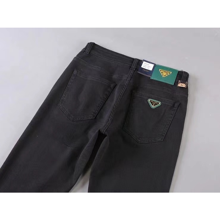 Prada Jeans Calças Moda Masculina Casual Tendência De Rua Magro Roupas  Masculinas | Shopee Brasil