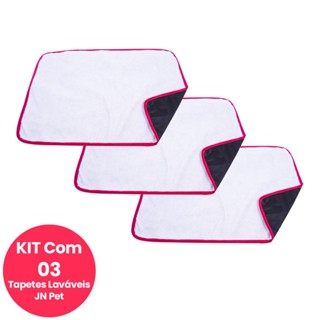 Kit C/ 3 Tapete Higiênico Lavável Para Cães Super Absorção Cachorro Pequeno Médio e Grande JN Pet