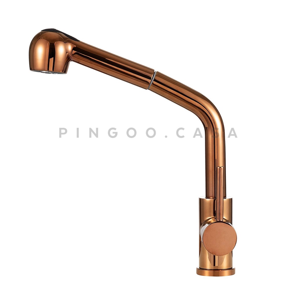 Detalhes do Torneira Para Cozinha Gourmet Misturador Monocomando Capibaribe Pingoo - Dourado Rose