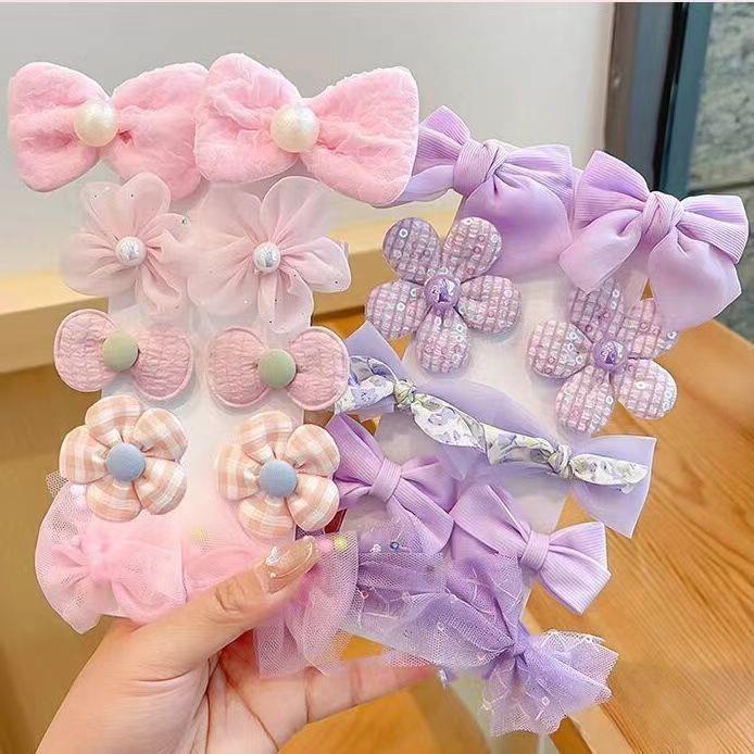 Flores Fofas Estilo Coreano Clipes De Cabelo Bowknot Acessórios Grampos Menina Crianças Não Machucam Mulheres