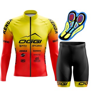 2024 Estilo OGGI Manga Longa Camiseta De Bicicleta De Jersey Shorts for Men Road Calças De Proteção UV Quick Dry