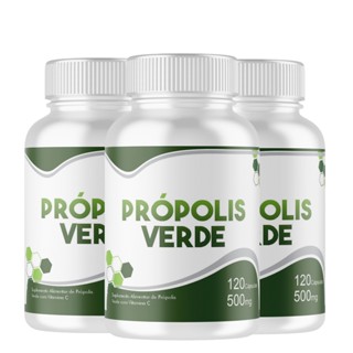 Propolis Verde 360 cápsulas 500mg Imunidade 3 frascos x 120 caps