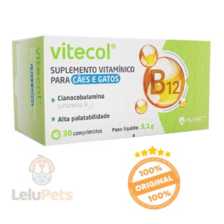 Vitecol Avert 30 Comprimidos Suplemento para Cães e Gatos em Oferta na Shopee