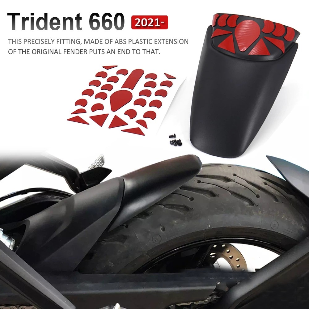 LCKXOALL 2021 2022 Para Trident 660 Trident660 Traseiro Fender Motocicleta Extensor Paralama Extensão Respingo Guarda Pn