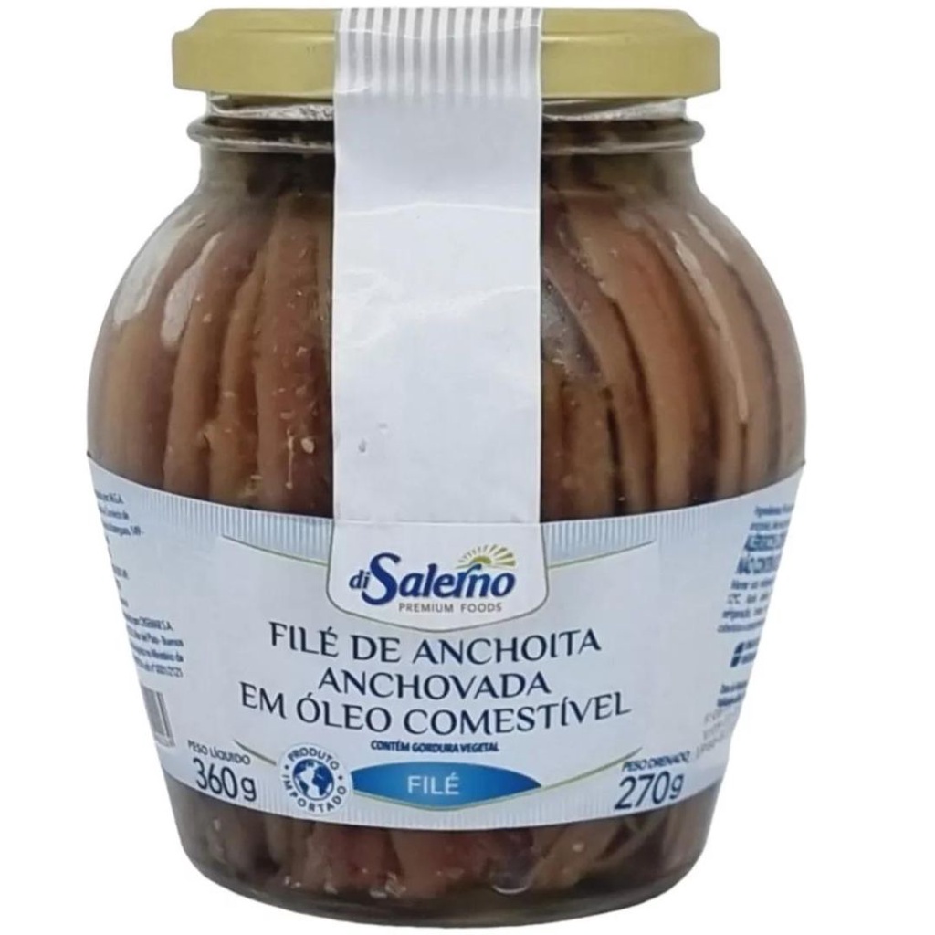 Filé De Anchova Di Salerno Em Óleo Comestível 360g em Oferta na Shopee