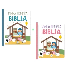 Kit 2 Livros Minha Primeira Bíblia Meninos Azul + Meninas Rosa | Ciranda Cultural