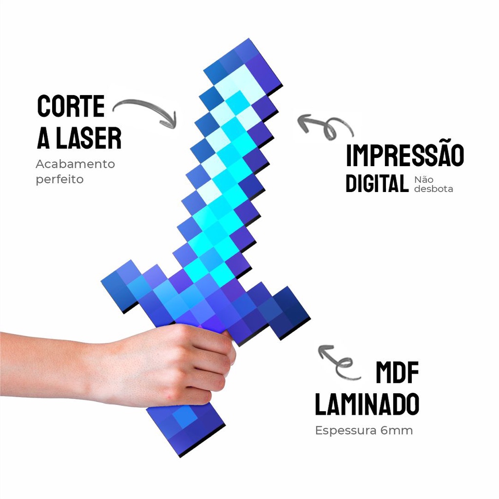 Kit 12 Itens Pixel Diamante Encantado Espada Picareta — imagem 2 de 2