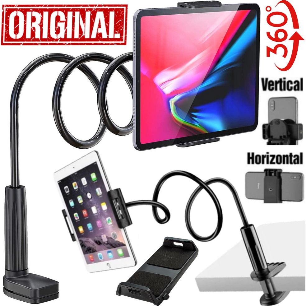 Suporte Para Tablet iPad Celular Braço Articulado Flexível De Mesa Cama Clipe Haste 360 Ajustável Garra Universal Selfie