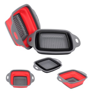 Escorredor de Louça Alimentos Retrátil Dobrável Silicone 24cm