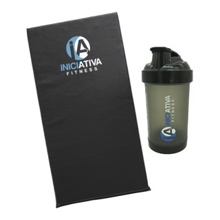 KIT 1 COLCHONETE ACADEMIA AG80+1 COQUETELEIRA PRETA TRANSLÚCIDA 500 ML