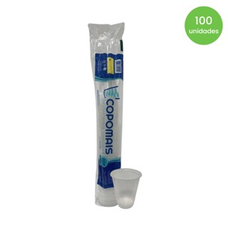 Copo de 200ml Transparente  PS ABNT 2012 Copomais com 100 unidades