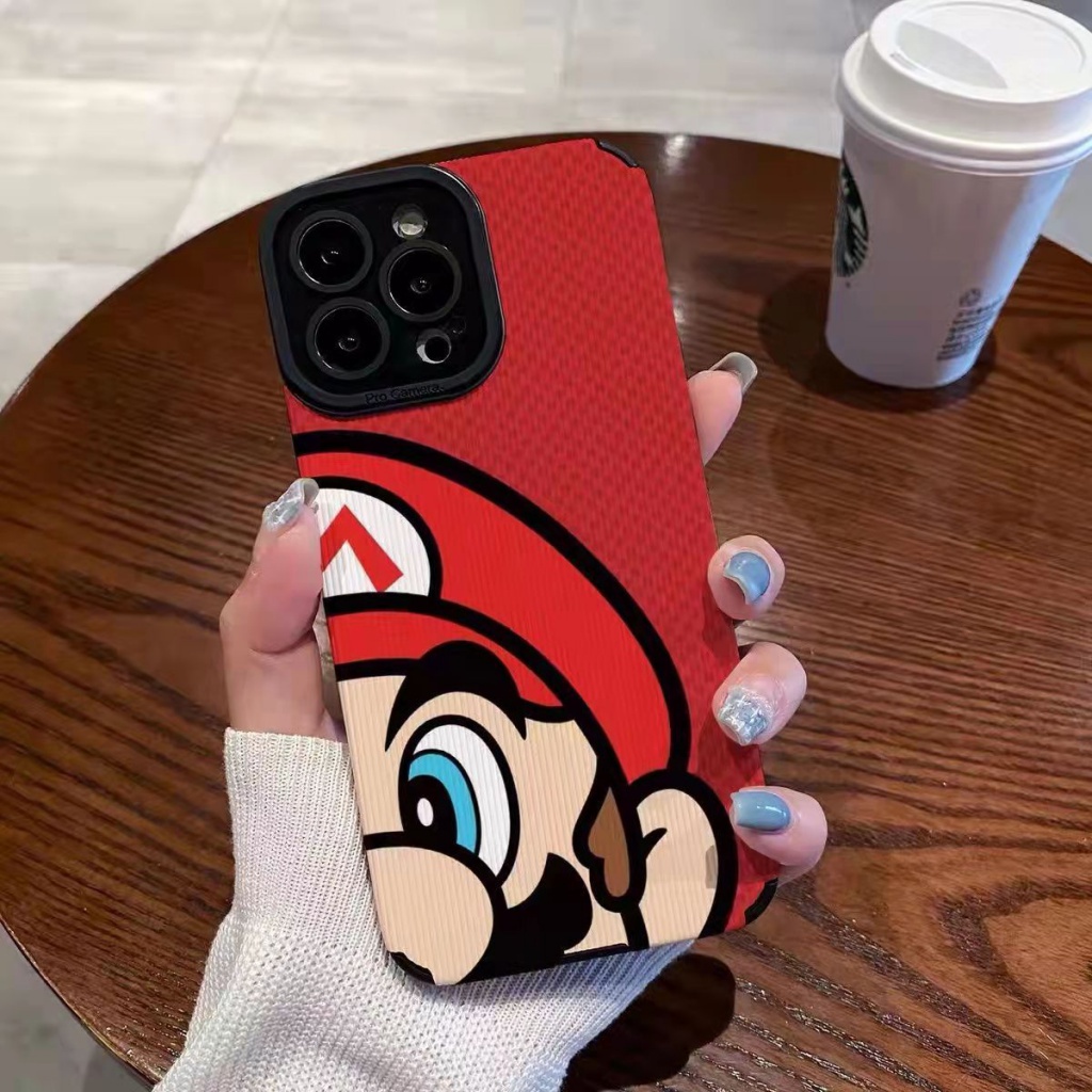 Capa Para iphone 6/7/8plus 11PRO max 11 12/13/14/15/16/17Promax X Rosto Grande Mario De Telefone Vermelha Com Tudo Inclu