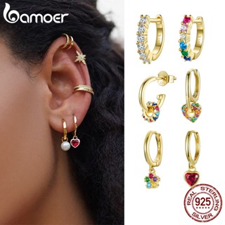 (1 Peça) Bamoer Sterling Silver 925 Brincos Golden Series Jóias De Moda Hipoalergênicas Para Mulheres E Meninas Presentes SCE1148