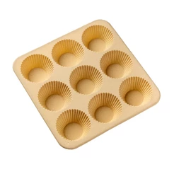 Forma De Silicone - 22x22x3Cm - Colors Cupcake 9 Cav - Bege - 1 unidade - Cromus Allonsy - Rizzo