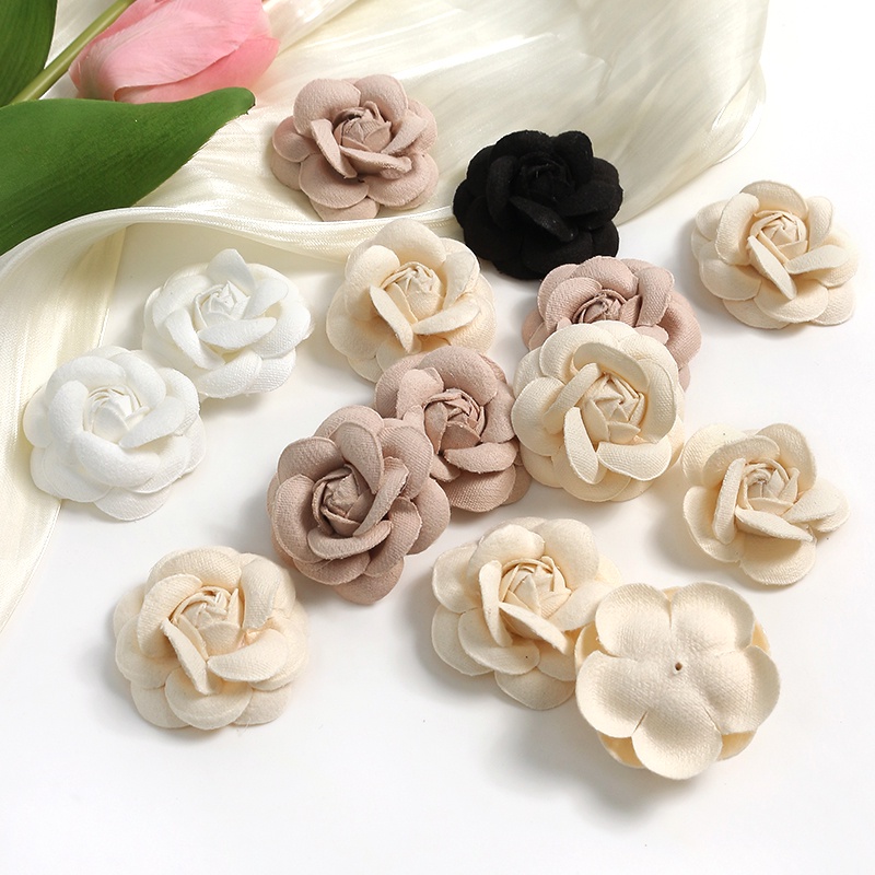1PC 5CM Rose Camellia Artificial Flowers Heads Home Decoração Casamento Falsas Flores De Bricolage Brochura Artesanato Wreath Scrapbook Acessórios