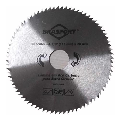 Disco de Serra Circular Aço Carbono 4.3/8 x 80 x 20 mm 8661 Brasfort