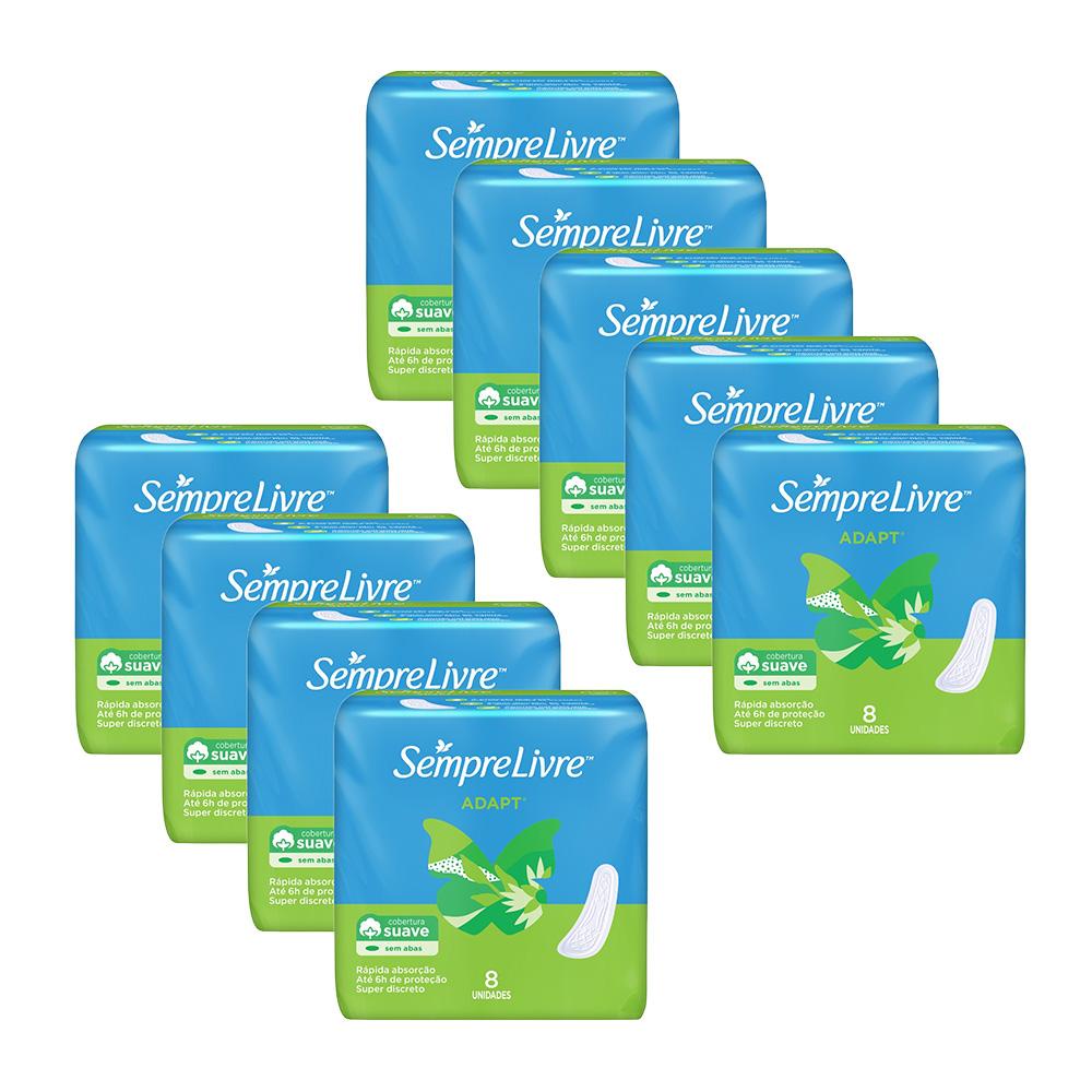 Kit 72 Absorventes Externo Sempre Livre Adapt Cobertura Suave sem Abas em Oferta na Shopee
