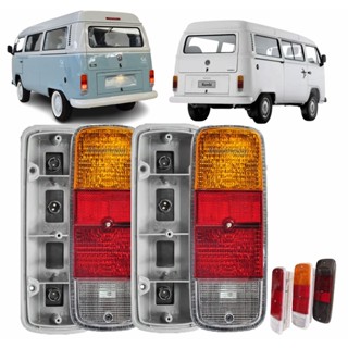 Lanterna Sinaleira Traseira da Kombi 76 a 2014 Farol Traseiro Clipper Carat Standart Perua - Fumê Tricolor Bicolor em Oferta na Shopee