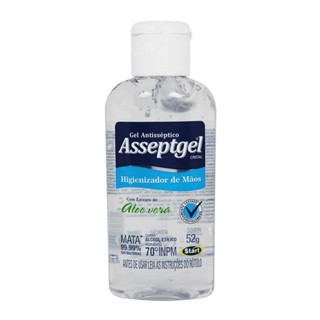 Álcool Gel 70 52g Asseptgel Cristal c/ Aloe Vera