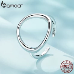 Bamoer 925 Prata Simples Samsara Anel De Abertura Para Casais Femininos SCR919
