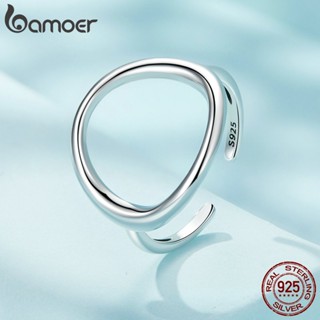 Bamoer 925 Prata Simples Samsara Anel De Abertura Para Casais Femininos SCR919