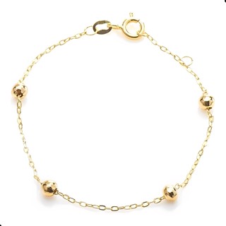 Pulseira Infantil Bebê Bola Bolinhas Ouro 18k -750