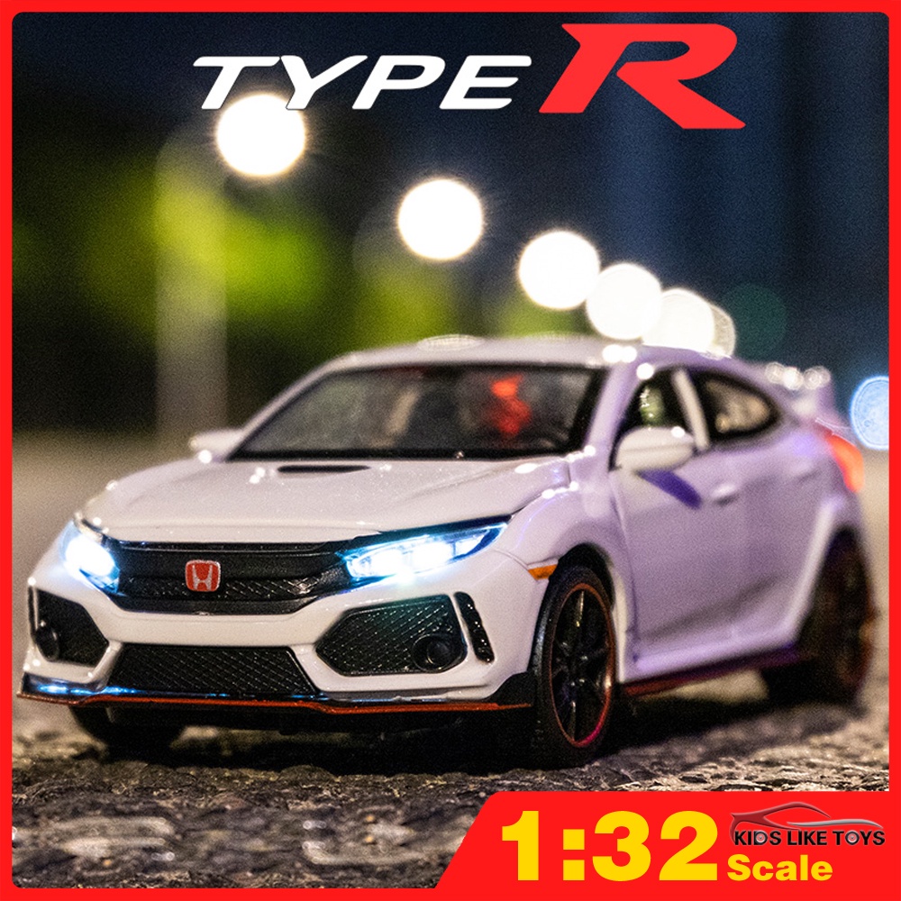 KLT 1 : 32 Honda Civic Type-R Carro Modelo Liga Para Brinquedos Infantis Carros em Oferta na Shopee