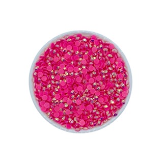 Aplique Strass HotFix Termocolante Rosa Neon (5mm) - 10 gramas