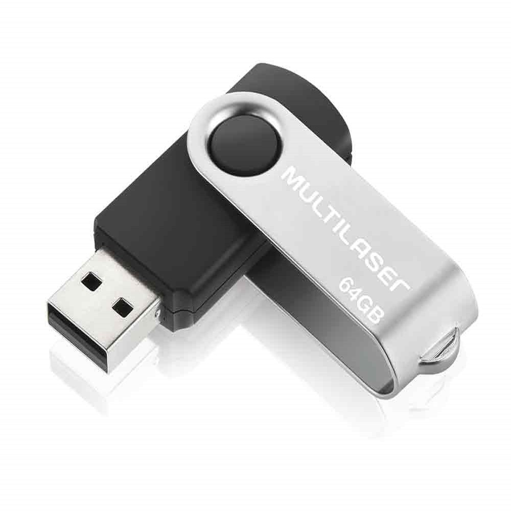 Pen Drive Twist 64GB USB Leitura 10MB/s e Gravação 3MB/s Preto Multilaser - PD590 em Oferta na Shopee