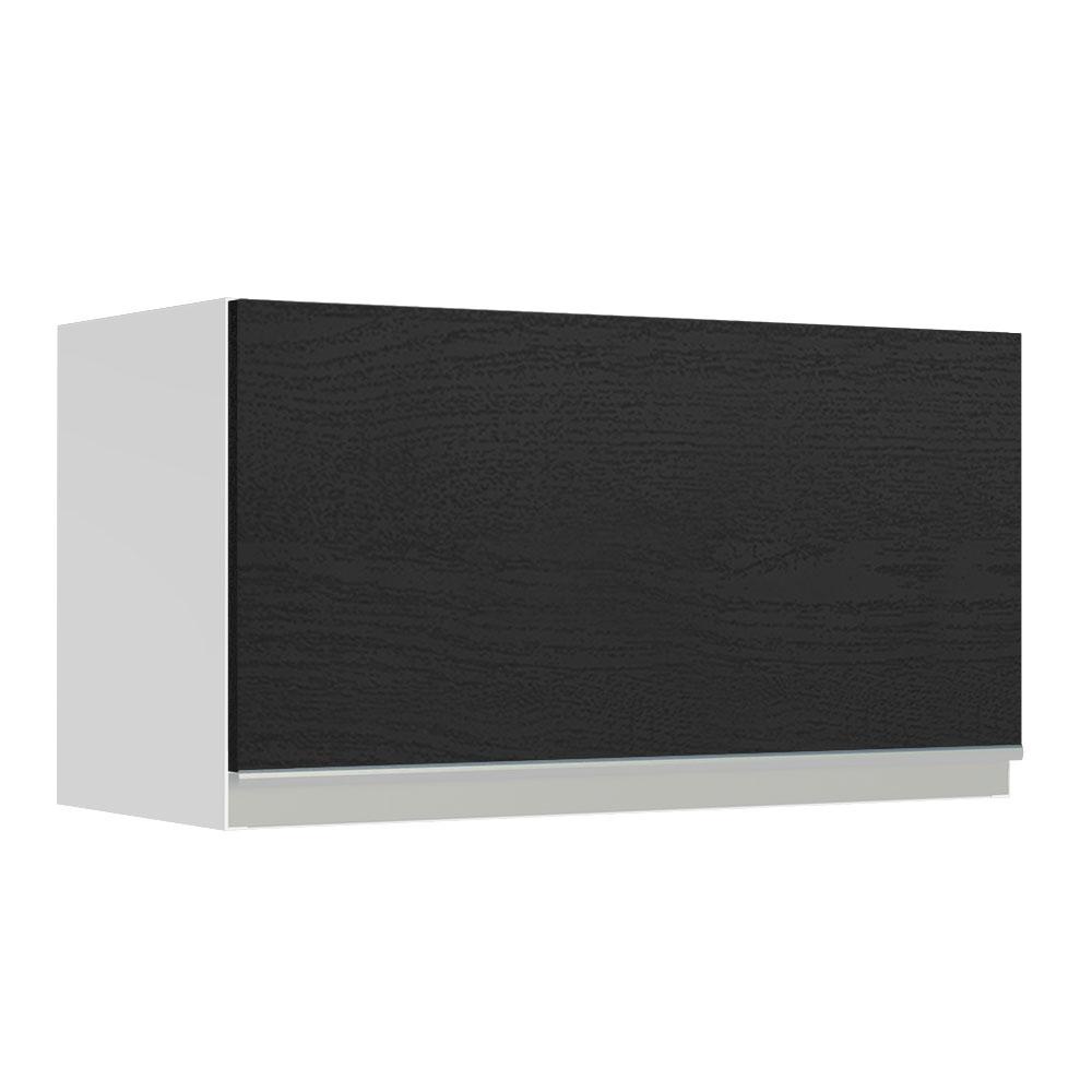 Armário de Cozinha Aéreo 60 cm 1 Porta Branco/Preto Glamy Madesa