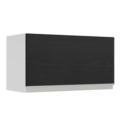 Armário de Cozinha Aéreo 60 cm 1 Porta Branco/Preto Glamy Madesa