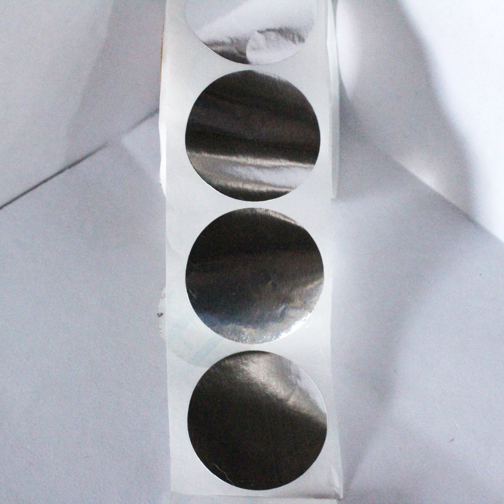 Etiqueta Prateada, Corte Liso 5 cm P/ Chancela Rolo 100 Uni em Oferta na Shopee