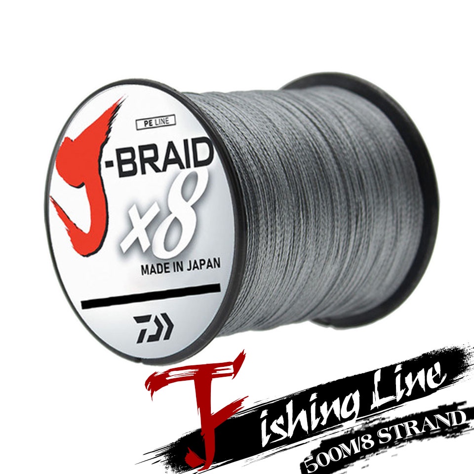 DAIWA Linha de pesca trançada PE, linha de pesca trançada de 500m 8 fios Japão super forte PE linha de pesca multifilame em Oferta na Shopee