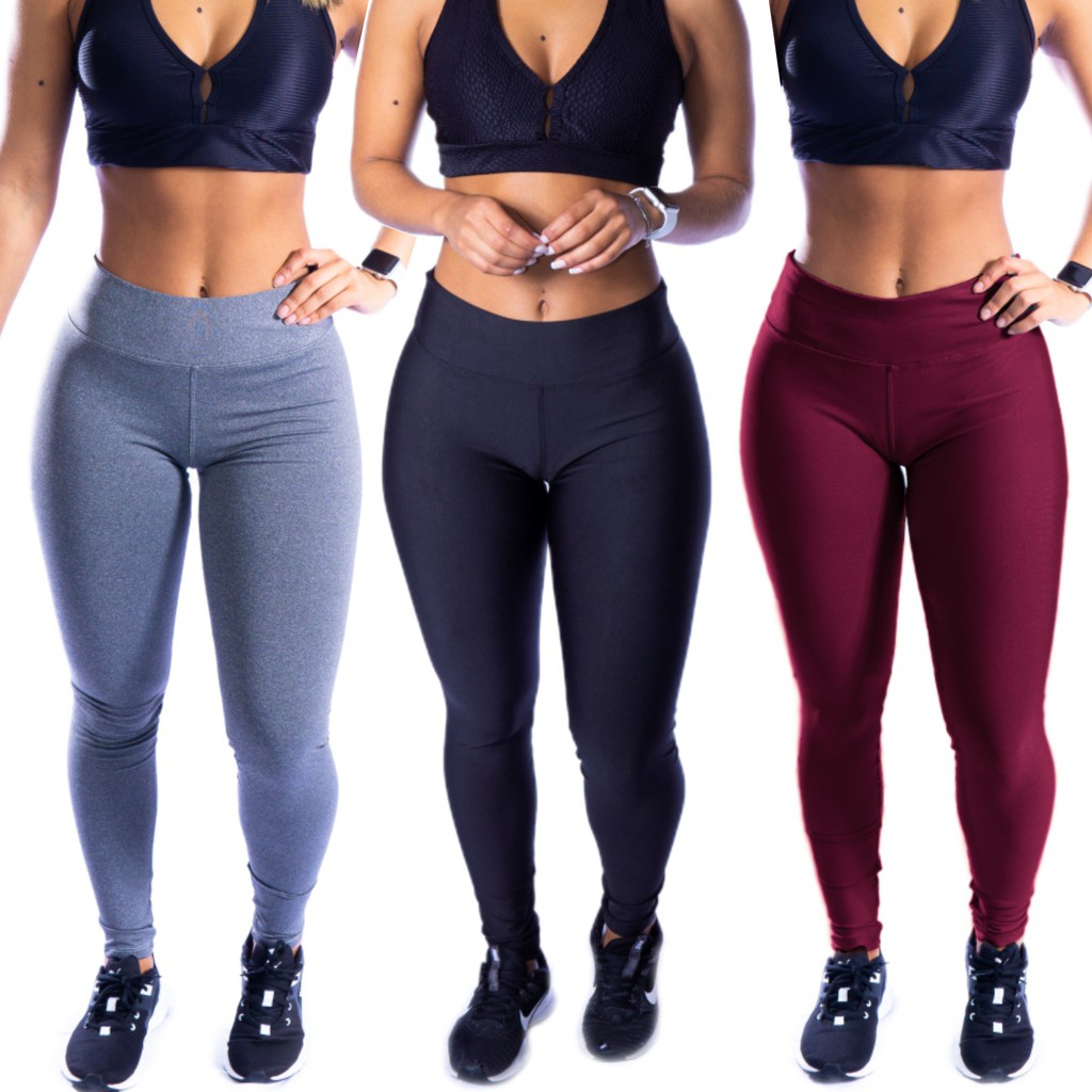 Kit com 3 Calça Legging PREMIUM Feminina Preta Grossa Dia A Dia Valor De Atacado Envio 24h - ATACADO - REVENDA