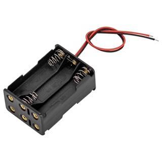 Suporte Pilhas - 6 Pilhas  AAA - 3x3 (Preto) em Oferta na Shopee