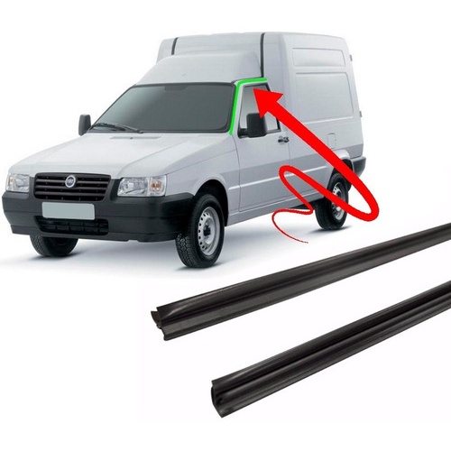 Kit Par Borracha Pingadeira Superior Da Porta Fiat Fiorino