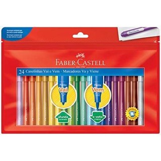 Canetinha Hidrocor Vai e Vem 24 Cores - Faber Castell