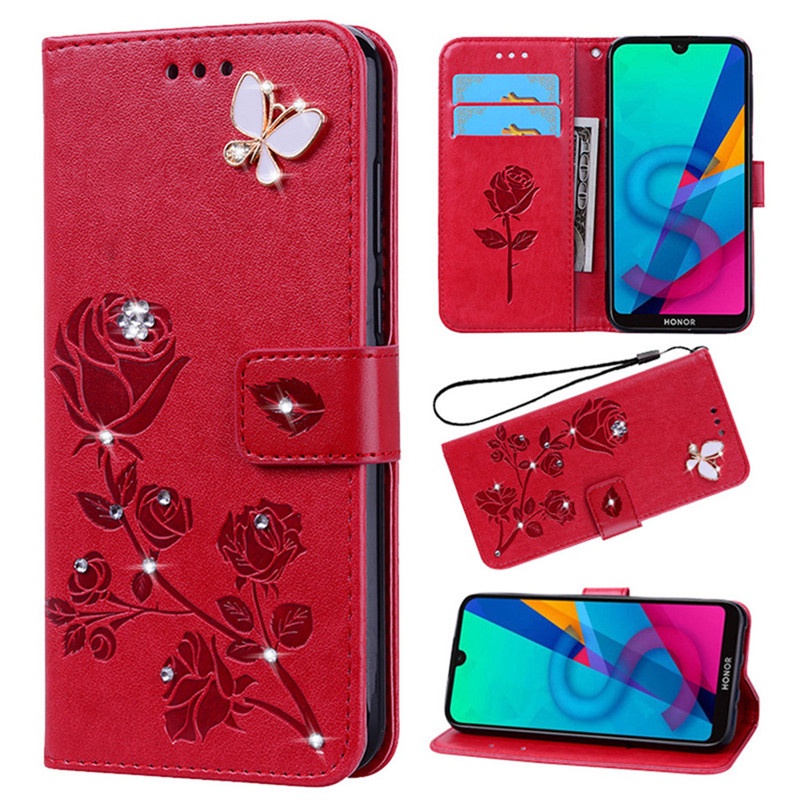 Estojo Para Celular Em Couro Rosa Strass Adequado Xiaomi 11 Lite 11T Pro Poco M4 M5 C40 Redmi A1 Plus 10A Note 11S 11