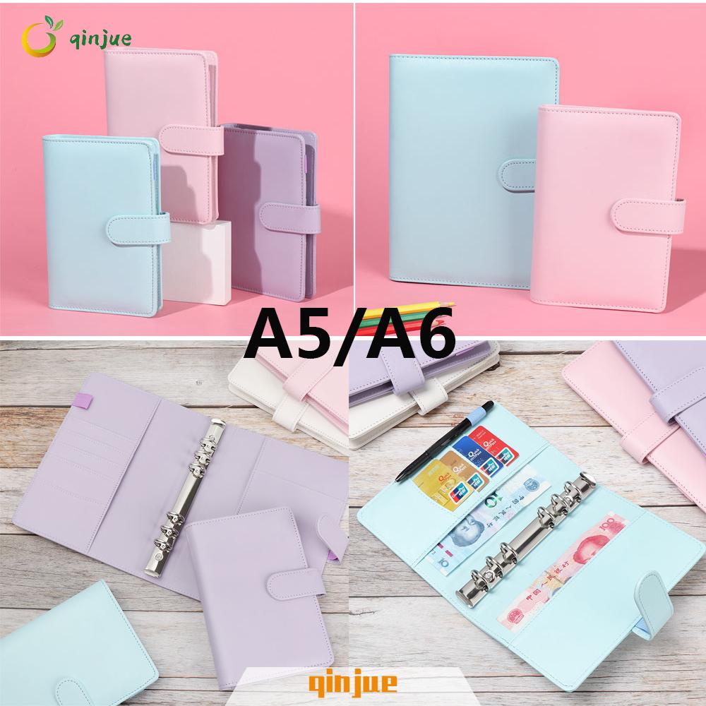 Pasta De Arquivo Para Notebook A6/A5 , Com Fivela , Couro PU , Capa Bloco De Notas , Material De Escritório , Folha Solt